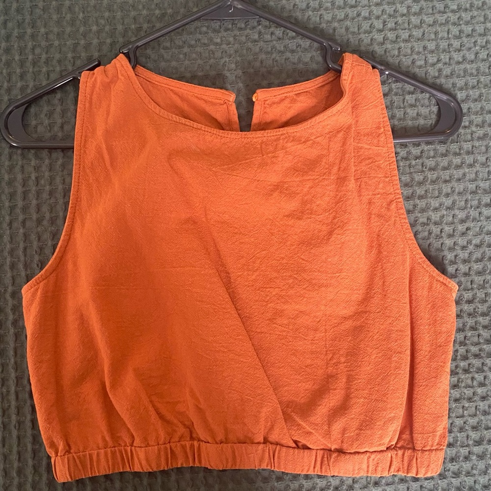 Orange Sleeveless Crop Top